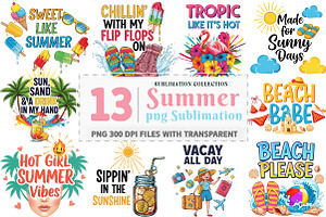 Summer Sublimation PNG, an Illustration by Watercolor design