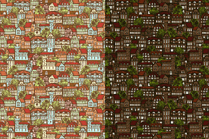 Medieval City Seamless Patterns 2