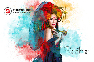 Watercolor painting photo effect
