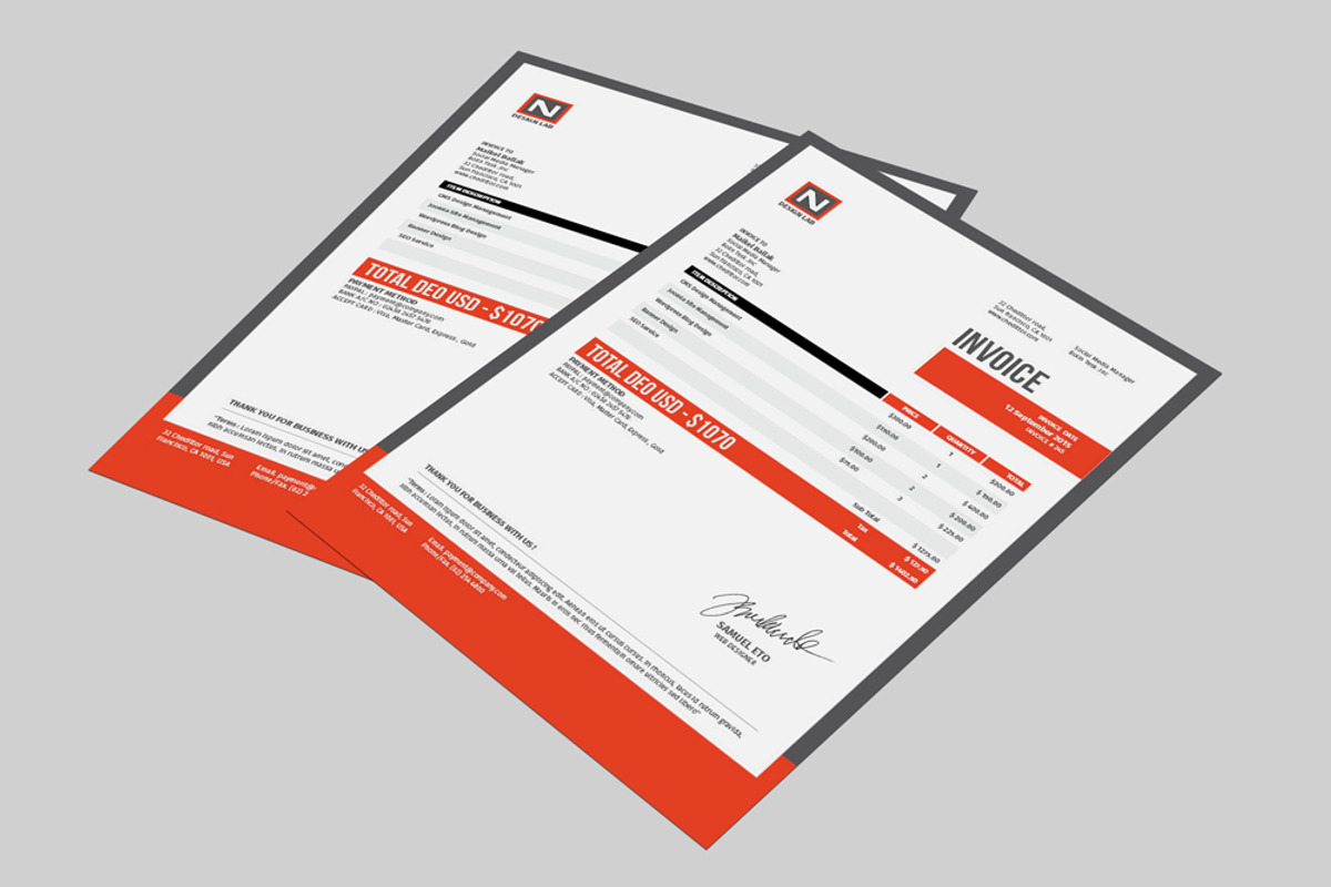 Round Invoice Template, a Stationery Template by alimran24