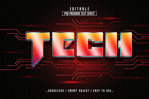 Tech 3D Editable Psd Text Effect