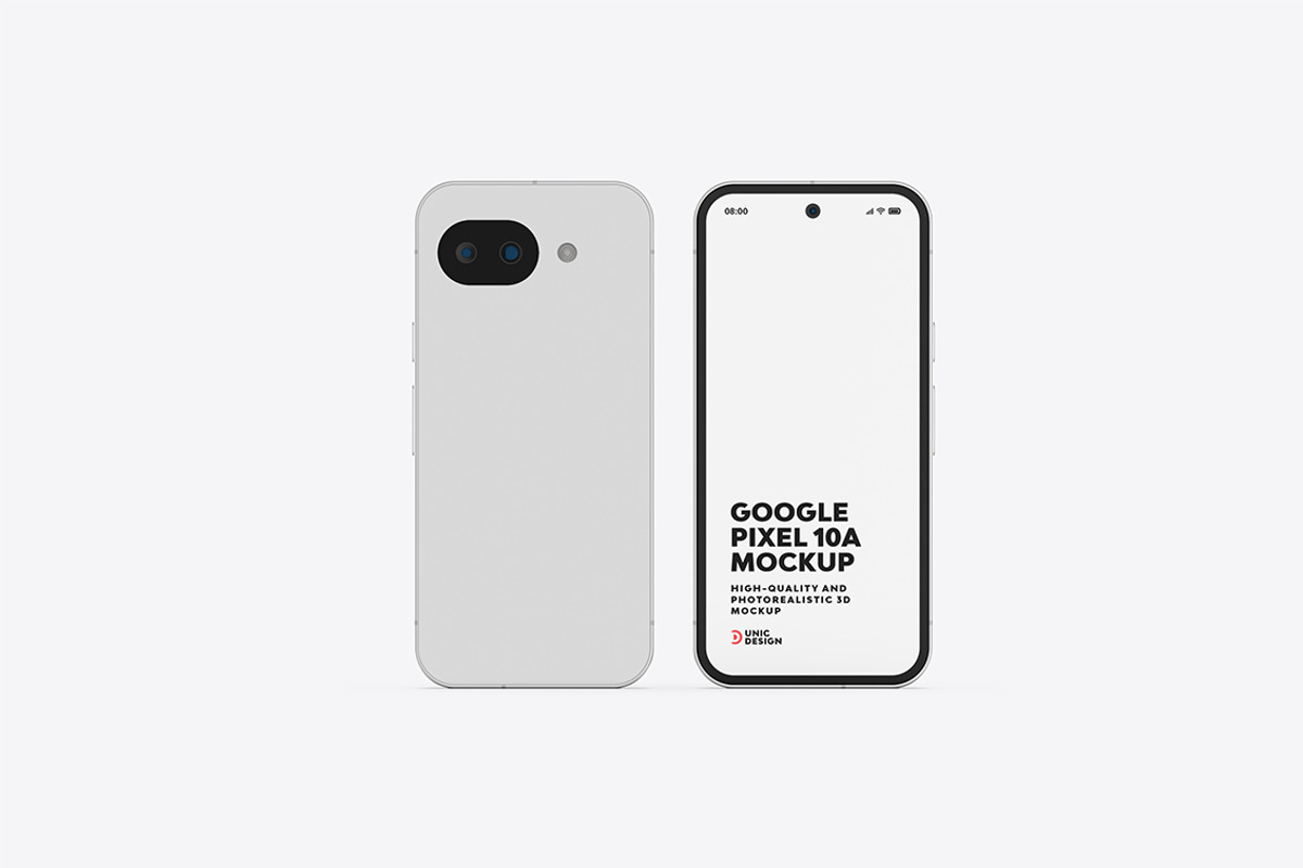 Google Pixel 10a Mockup, an Android Mockup by UnicDesign (Photo 7 of 12)