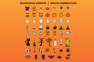 Halloween Line Art Icon Collection