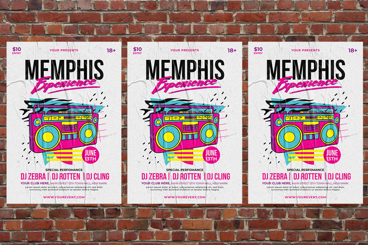 Memphis Experience, a Flyer Template by Aiyari Graphic (Photo 3 of 3)