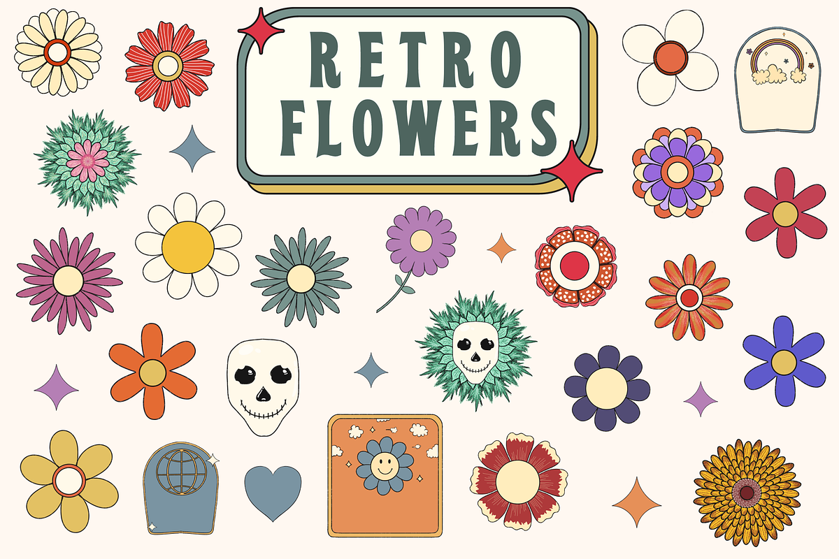 65 Retro Clipart Sublimation Bundle, a Decorative Illustration by ClipArtTime (Photo 3 of 5)