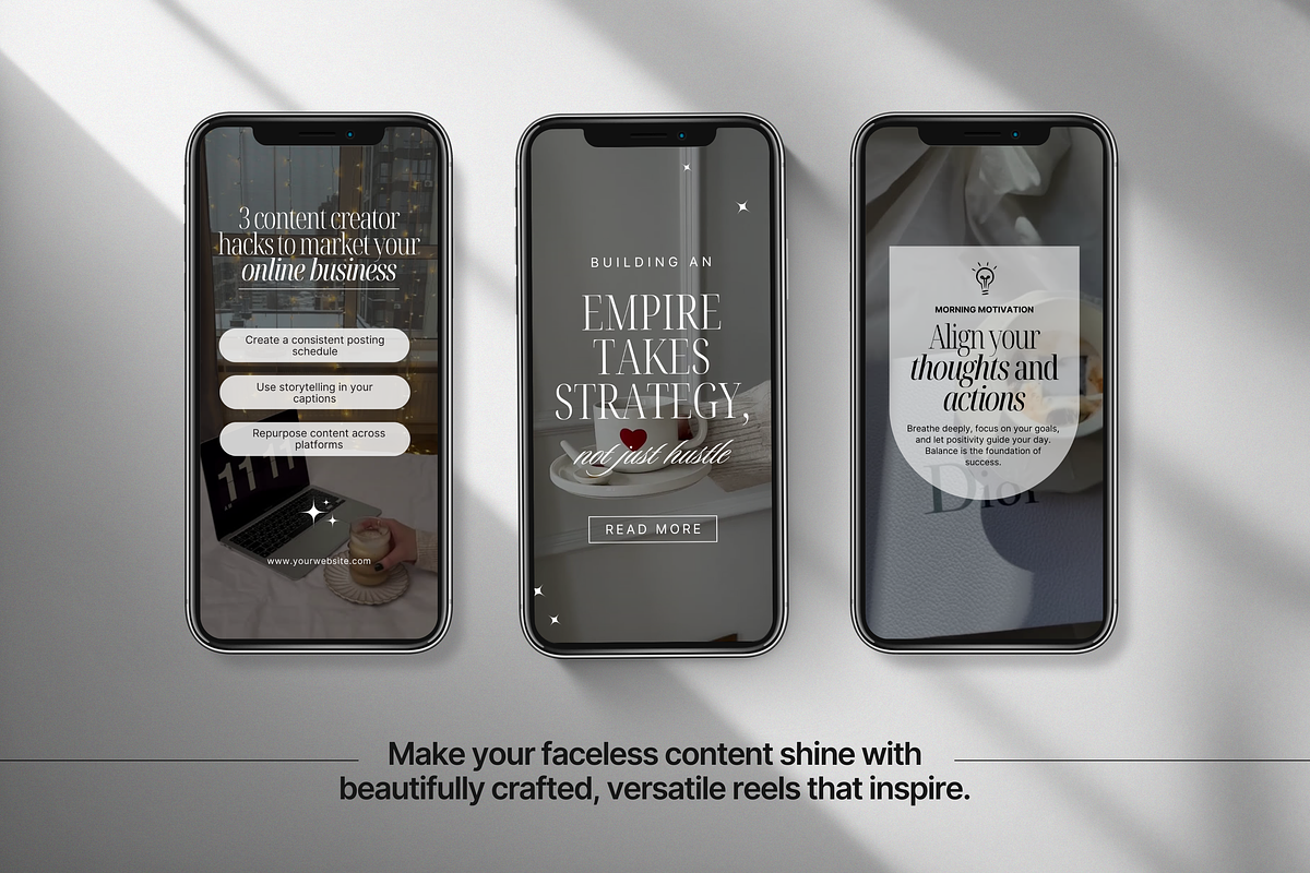100 Faceless Instagram Reels, a Social Media Template by DigiPax (Photo 4 of 10)