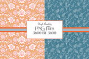 Orange Blue Morris Repeat Pattern, a Pattern Graphic by RachelStudio (Thumbnail 4 of 5)