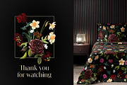 Dark Botanical Flowers pattern&motif, a Decorative Illustration by PenguinArtStudio (Thumbnail 6 of 6)