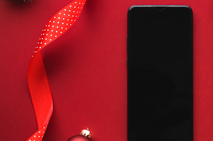 Christmas phone app and holiday message concept. Smartphone with, a Technology Photo by Anneleven