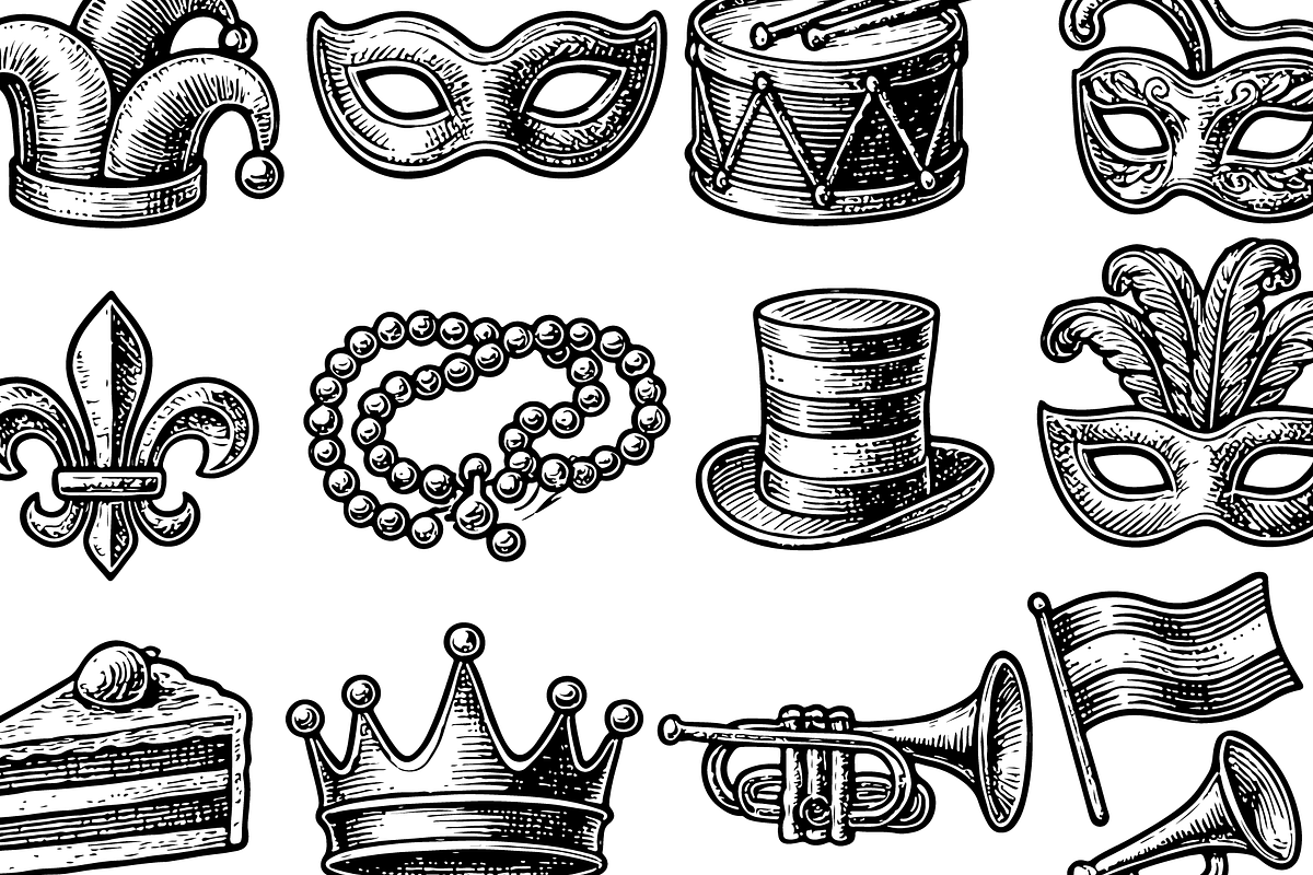 Carnival Festival Vintage Set, an Object Graphic by RT Studio (Photo 3 of 3)
