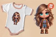 Stylish cartoon hippie girl. Clipart, an Animal Illustration by KENO Mascots (Thumbnail 6 of 10)