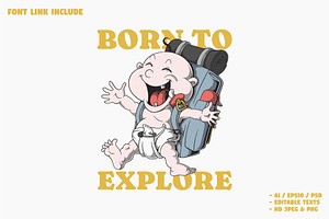 Baby Mascot with Hiking Backpack, a Branding & Logo Template by Judsart
