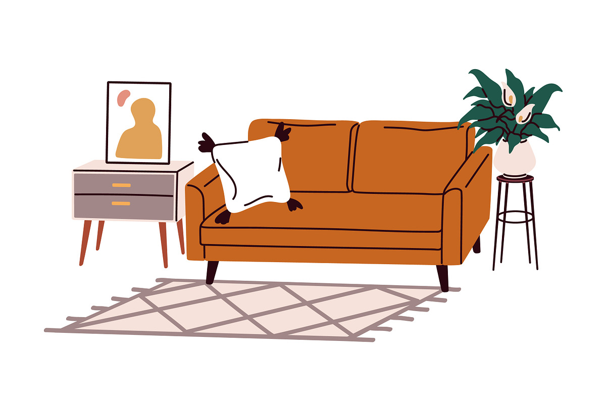 Living room, bedroom interior design, an Object Illustration by Good Studio (Photo 2 of 8)