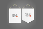 White Pennant Template Hanging, an Object Illustration by Vector and Templates (Thumbnail 2 of 2)