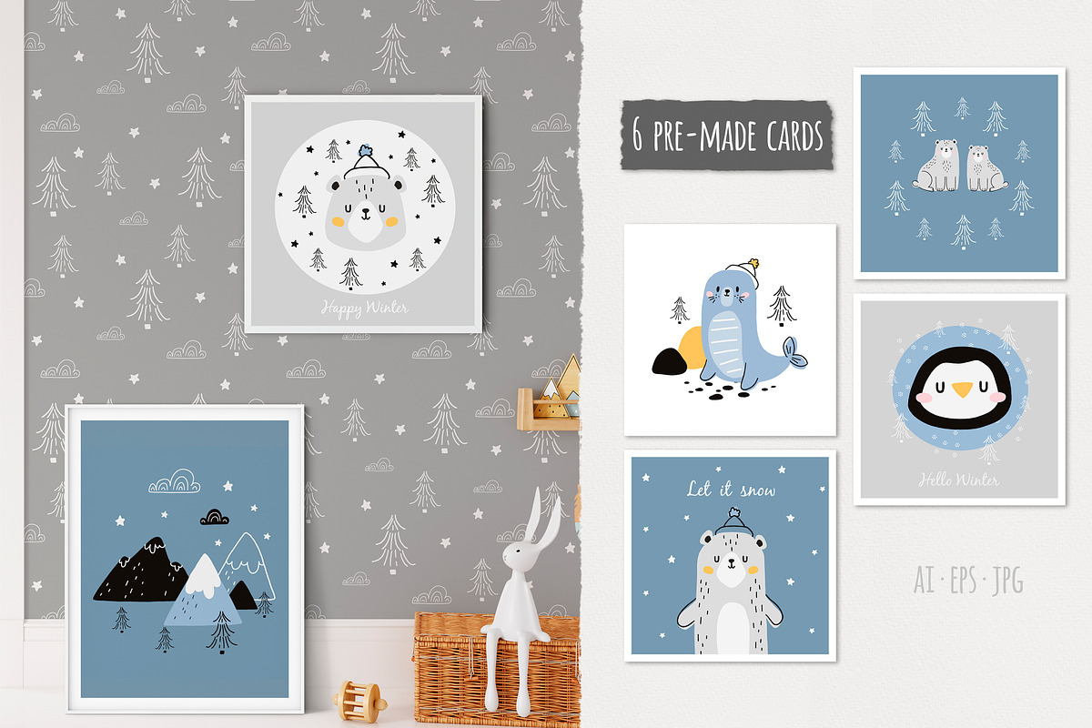 Arctic animals. Vector collection, a Pattern Graphic by AfonshinaArt (Photo 6 of 8)
