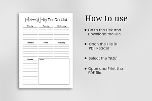 Weekly To Do List Printable Planner