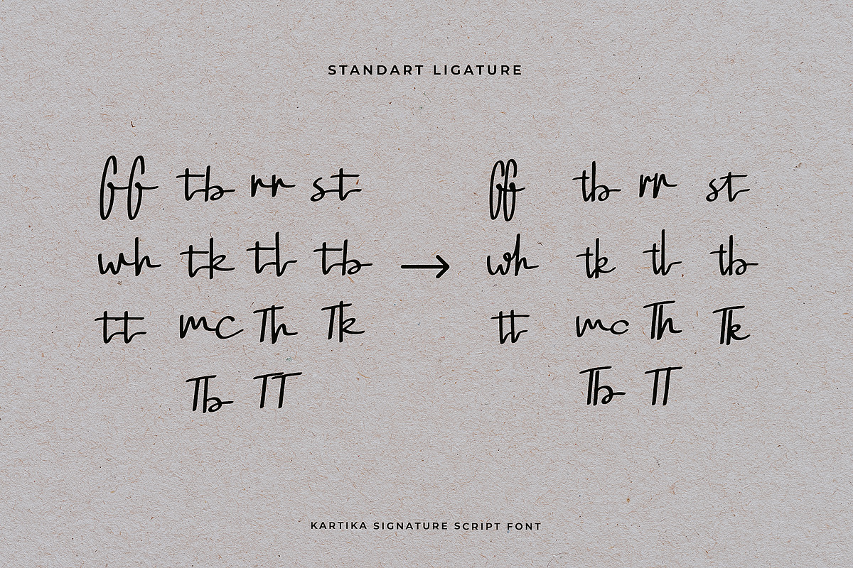 Kartika a Signature Script Font, a Script Font by Dawnside Graphic (Photo 14 of 16)
