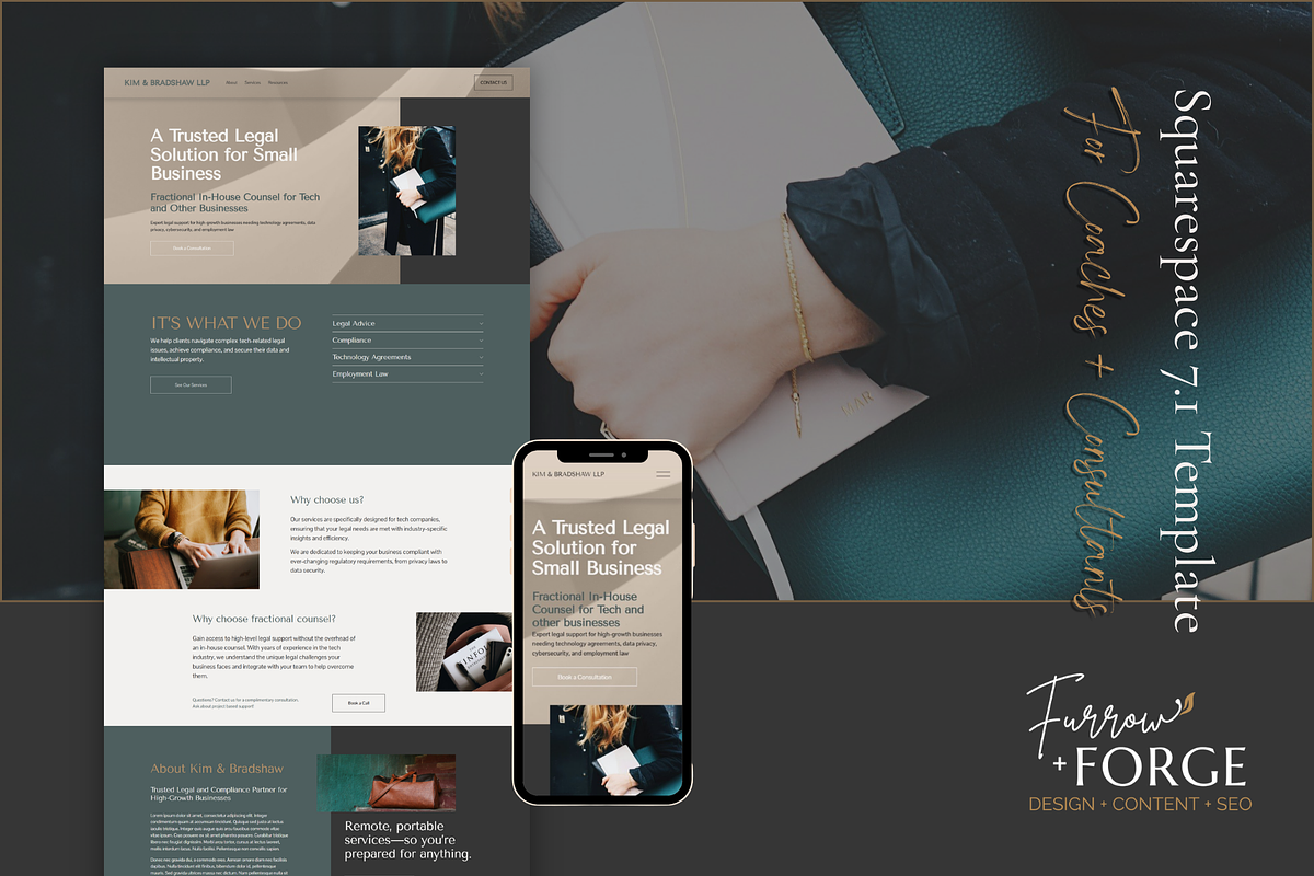 The Kim Squarespace Template for Legal preview 2
