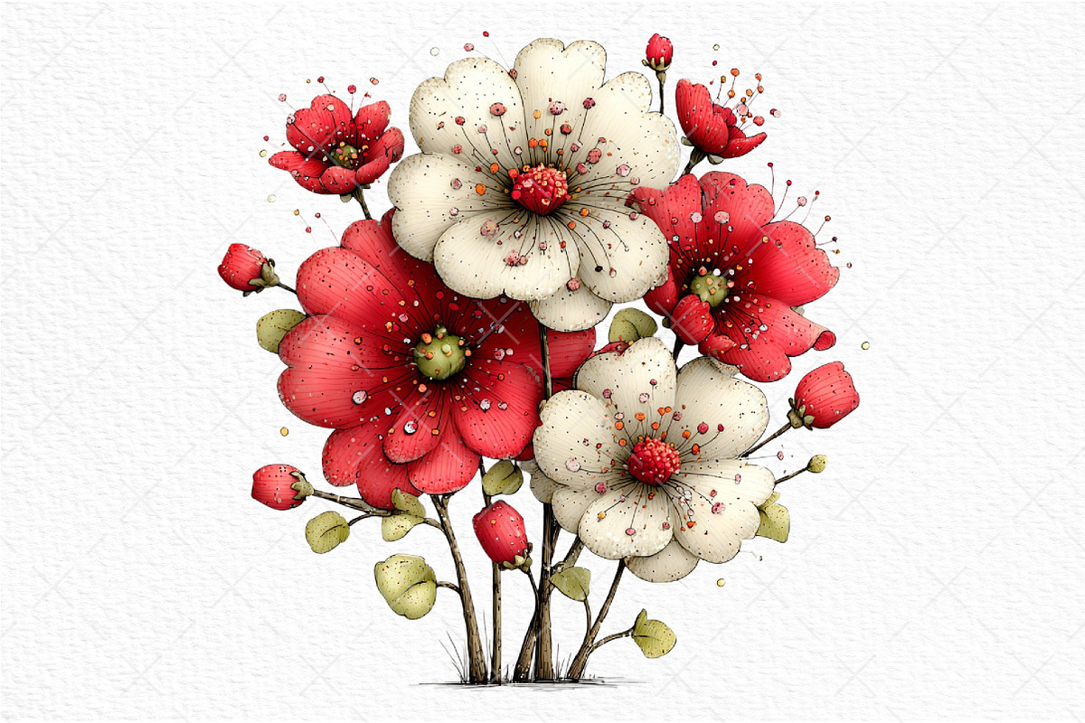 Whimsical Spring Flower Clipart, an Illustration by Craft Nest (Photo 10 of 11)