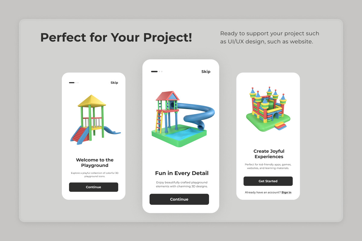 Kids Playground 3D Icon Set, a Work Illustration by twinstd (Photo 4 of 6)