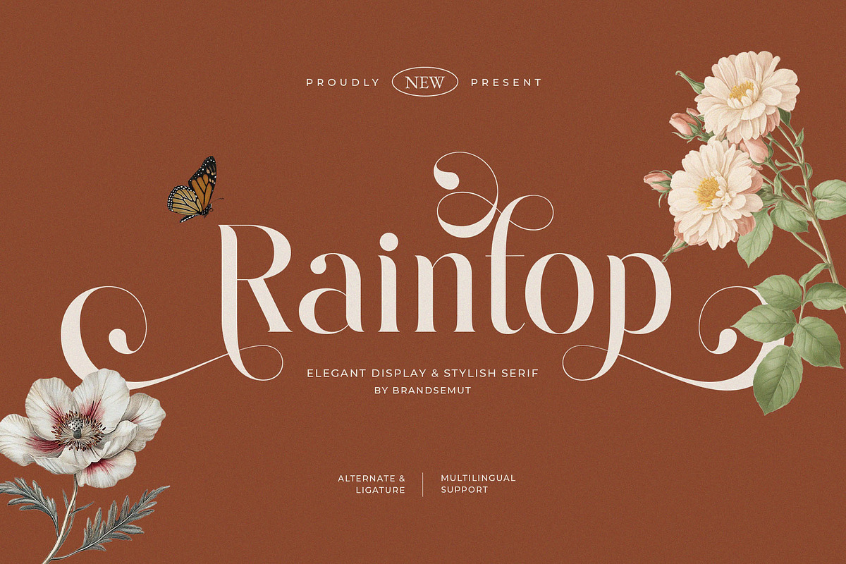 Raintop – Elegant & Stylish Serif, a Serif Font by BrandSemut (Photo 1 of 10)