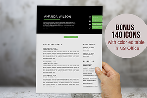 Green 2 In 1 Word Resume Template