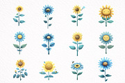 Whimsical Sunflower Summer Clipart, an Illustration by DreamArtGraphic (Thumbnail 5 of 8)