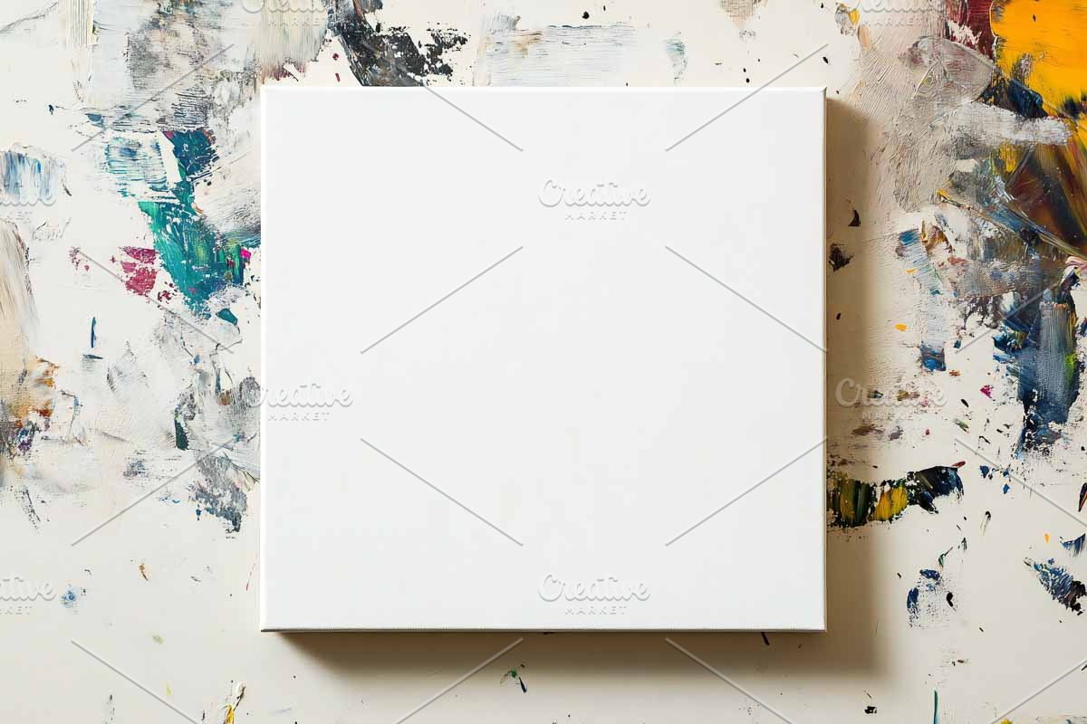 Art White Canvas Mockup, a Mockup by VetalStock