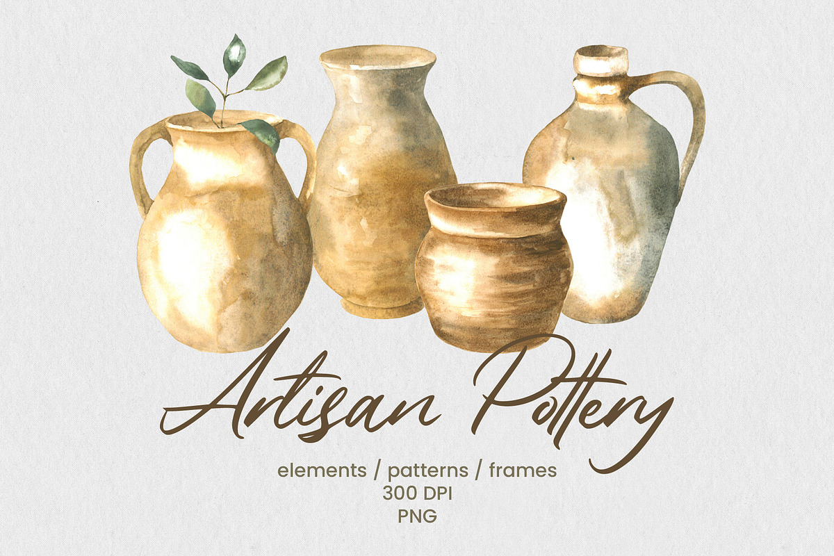 Artisan Pottery Ceramics Collection, an Object Illustration by foxsong (Photo 1 of 13)