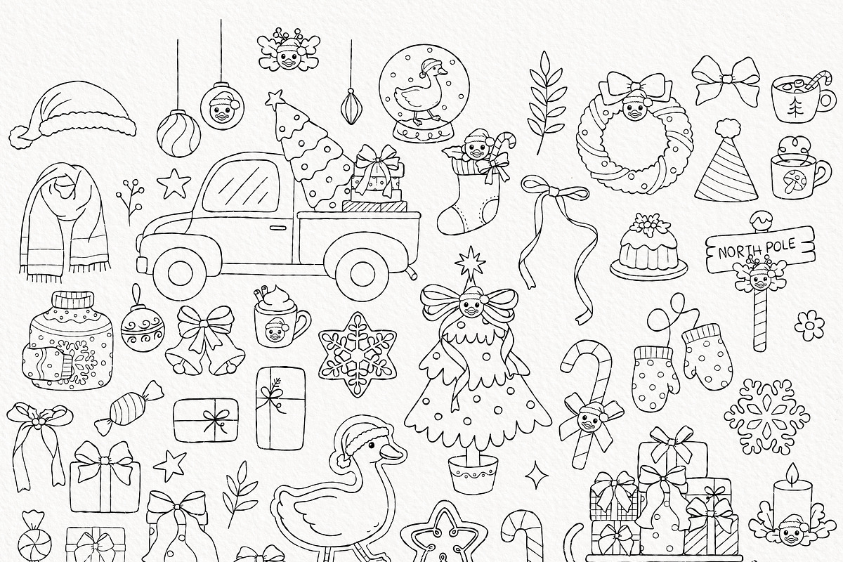 Christmas Goose Outline SVG, an Animal Illustration by TitaLivingArt (Photo 4 of 10)