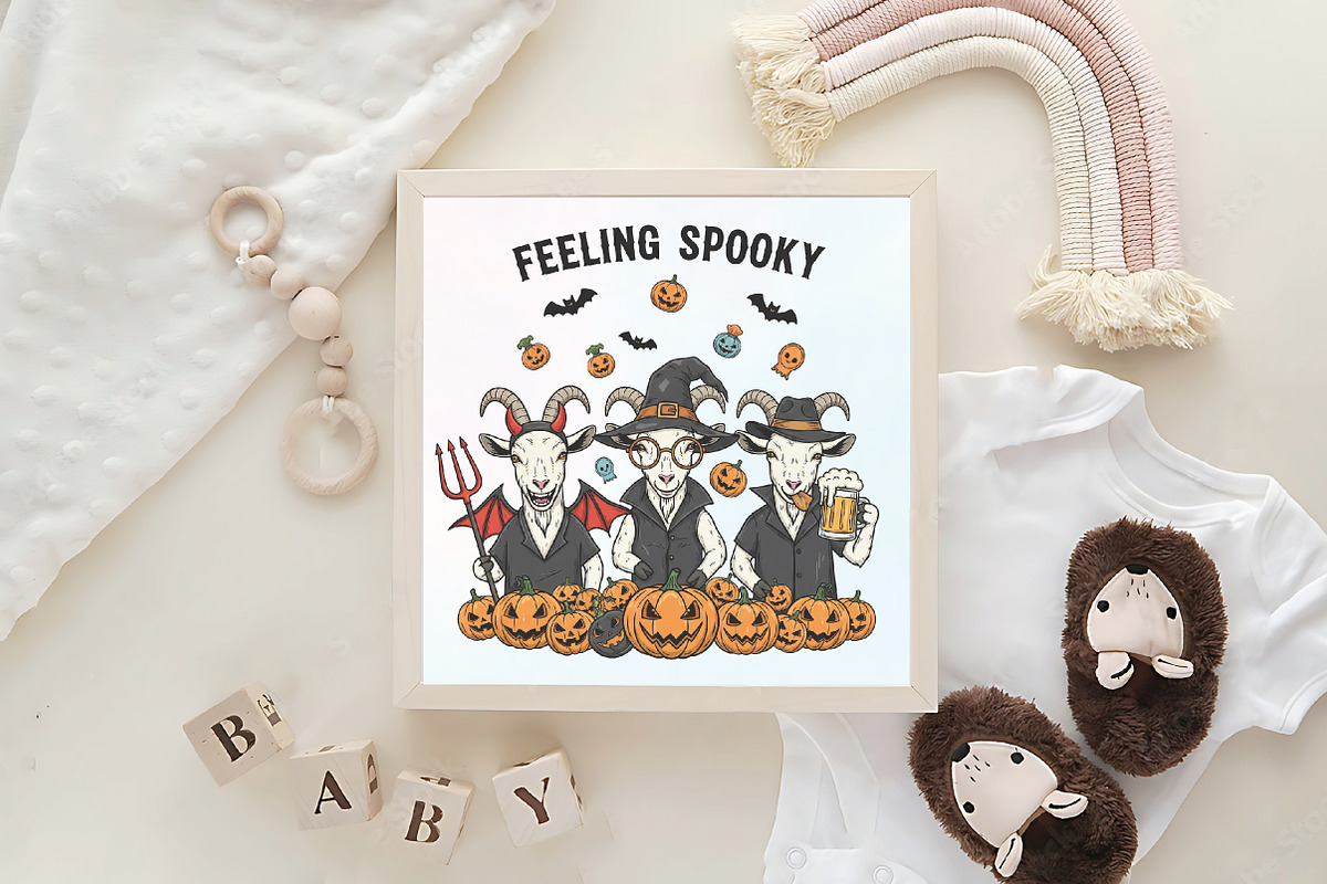 Feeling Spooky Witchy Goat & Pumpkin, an Illustration by CraftArtStudio (Photo 4 of 4)