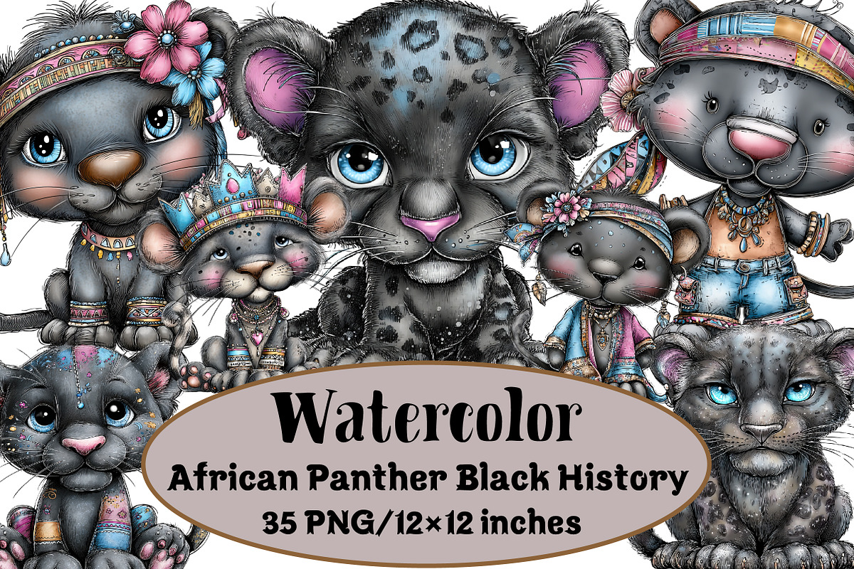 African Panther Black History Clipar, an Illustration by Design Market (Photo 1 of 3)