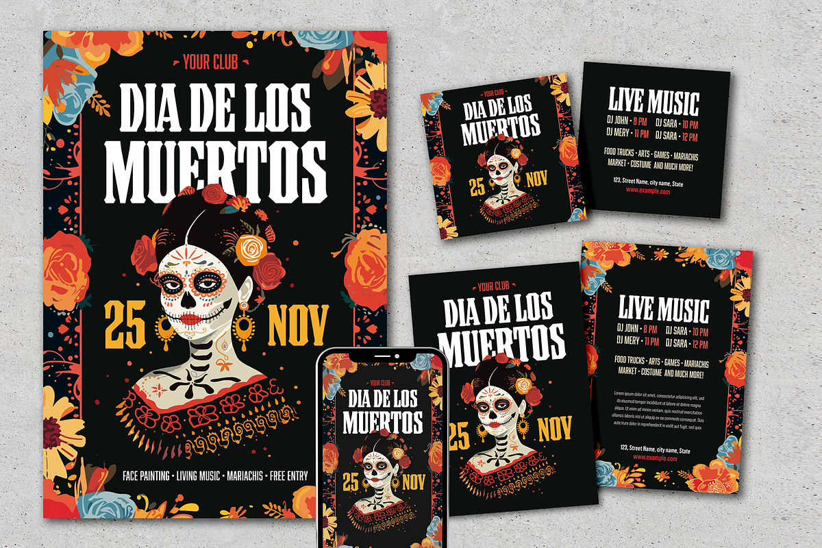 Dia Muertos Print & Social Media, a Print Template by McLittle Stock (Photo 1 of 6)