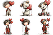 Whimsical Valentine's Day Clipart, an Illustration by CraftArtStudio (Thumbnail 6 of 6)