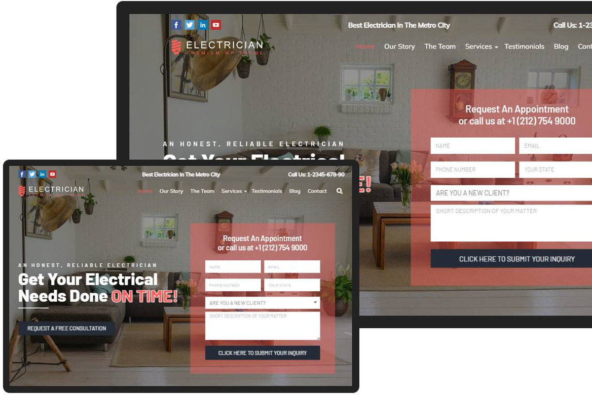 Electrician WordPress Theme preview 6