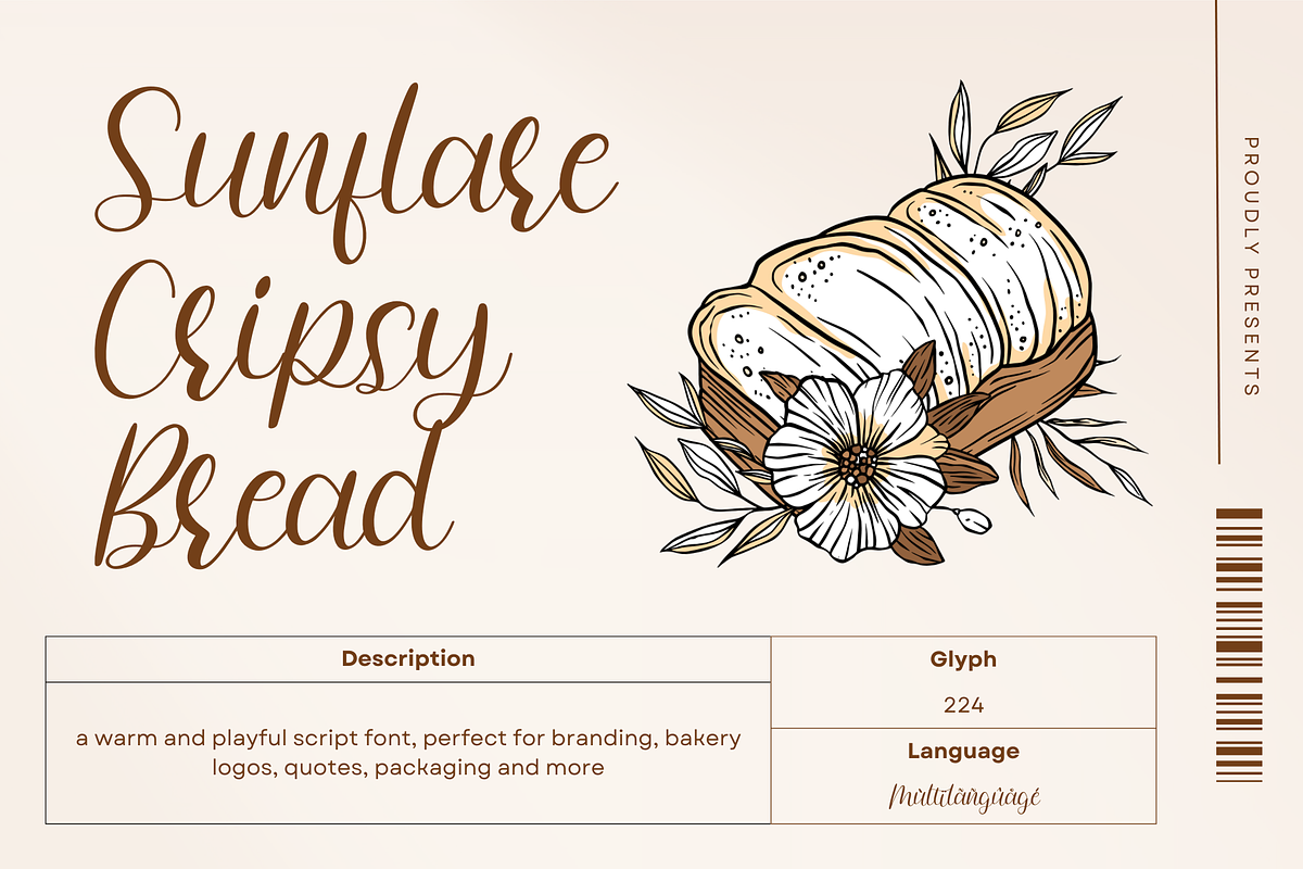 Sunflare Crispy Bread, a Script Font by BearyType Studio (Photo 1 of 8)