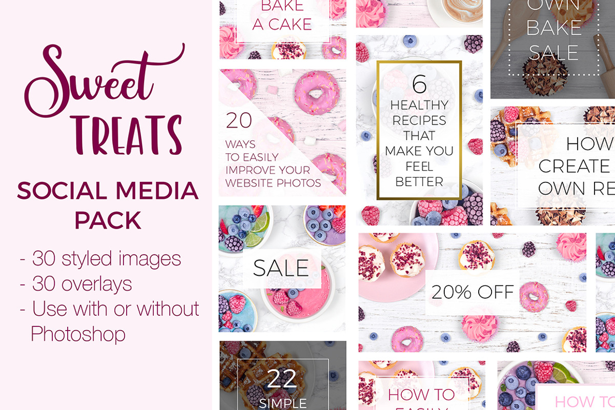 Social Media Pack - Sweet Treats, a Social Media Template by Pixomize (Photo 1 of 7)