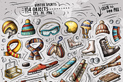 Winter Sports Cartoon Objects Set, an Object Graphic by BALABOLKA (Thumbnail 2 of 4)