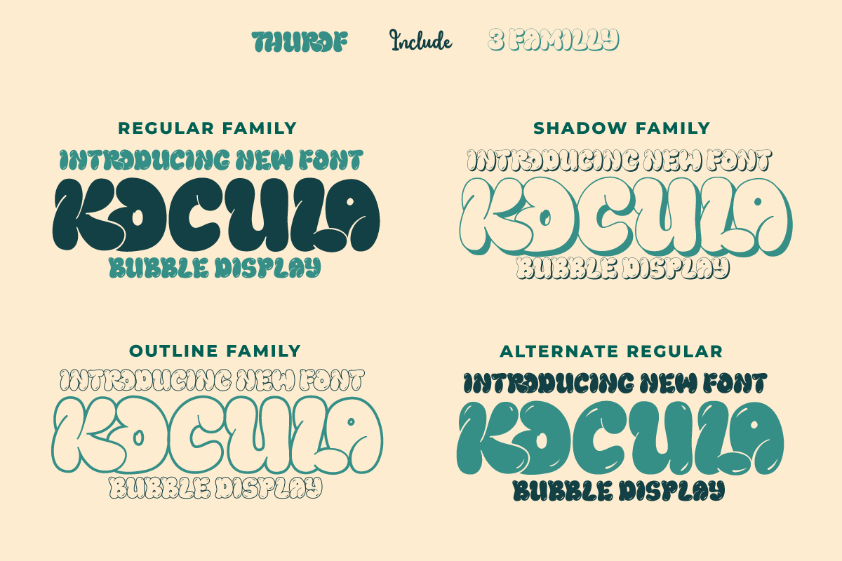 Thurof - Bubble Font, a Handwritten Font by twinstd (Photo 3 of 10)