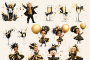 CRAZY NEW YEAR KIDS CLIPART PACK, a Person Illustration by Daring Digies (Thumbnail 3 of 7)