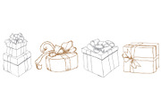 Hand Drawn Christmas Wrapped Present, an Illustration by Haute Papier (Thumbnail 2 of 2)