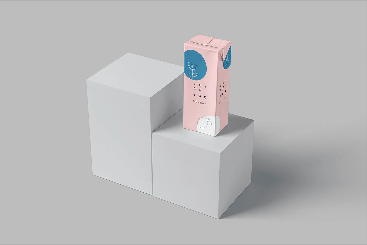 Rectangular Juice Box Mockups, a Product Mockup by megostudi0 (Photo 2 of 6)