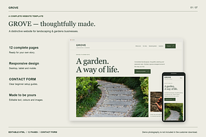 GROVE Landscaping HTML Template, a HTML Template by Darweish Designs