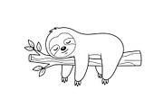 Cute Sloth Line Art Bundle, an Illustration by musafir_fashion (Thumbnail 42 of 51)