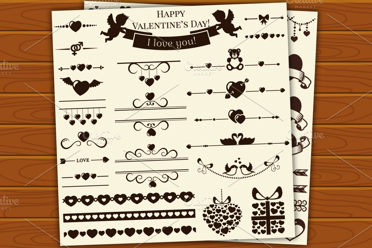 Romantic design elements preview 4