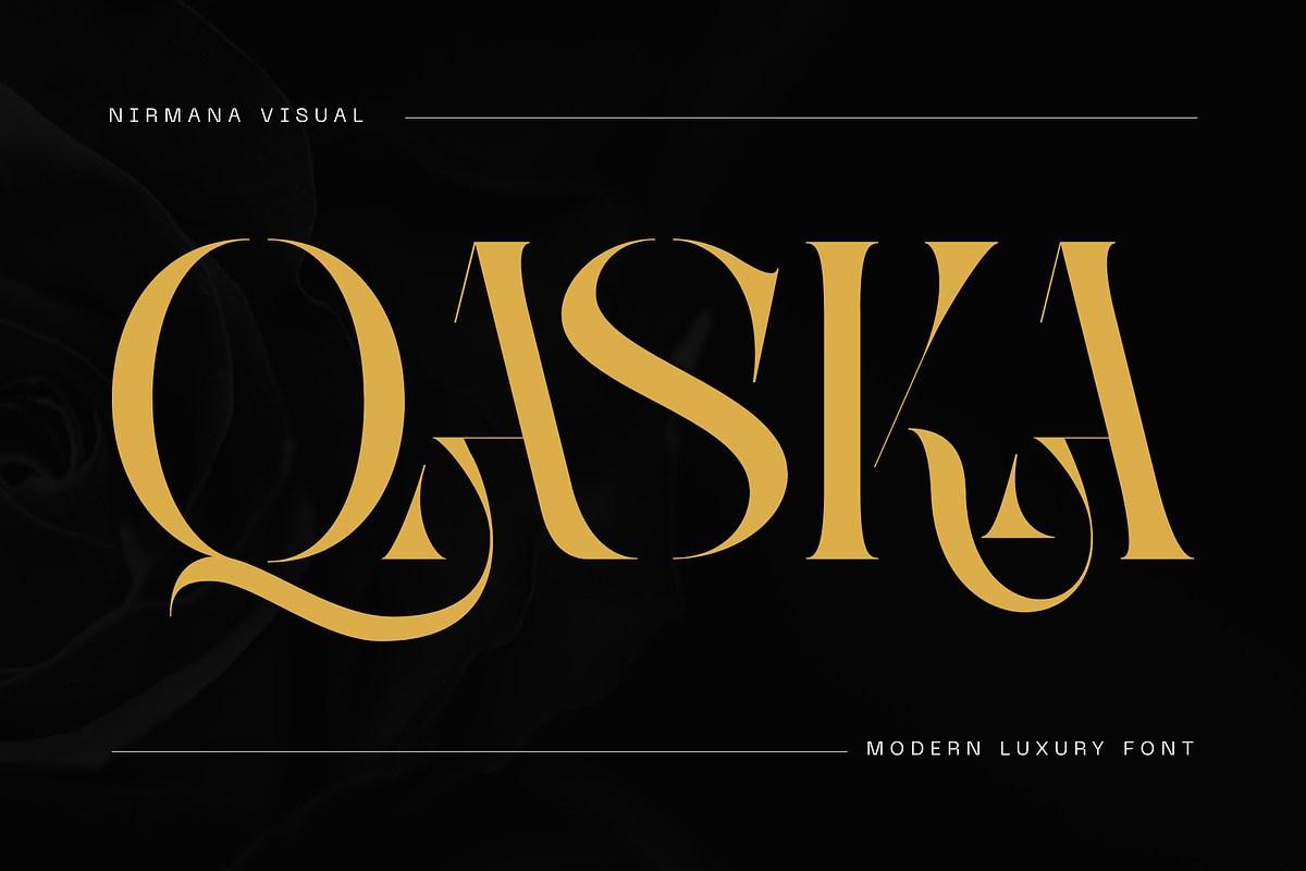 Qaska Luxury -  Branding Logo Font, a Serif Font by Nirmana Visual (Photo 1 of 10)