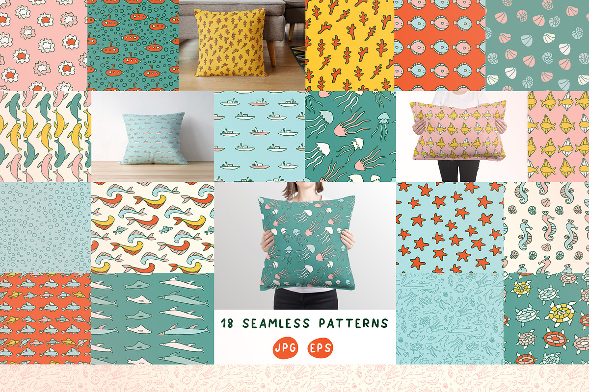 Sea Icons & Patterns, an Object Graphic by Apolinarias Art (Photo 3 of 9)
