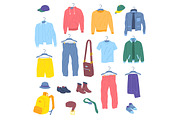 Men Capsule Wardrobe. Vector, an Object Graphic by Bigmouse_art (Thumbnail 1 of 2)