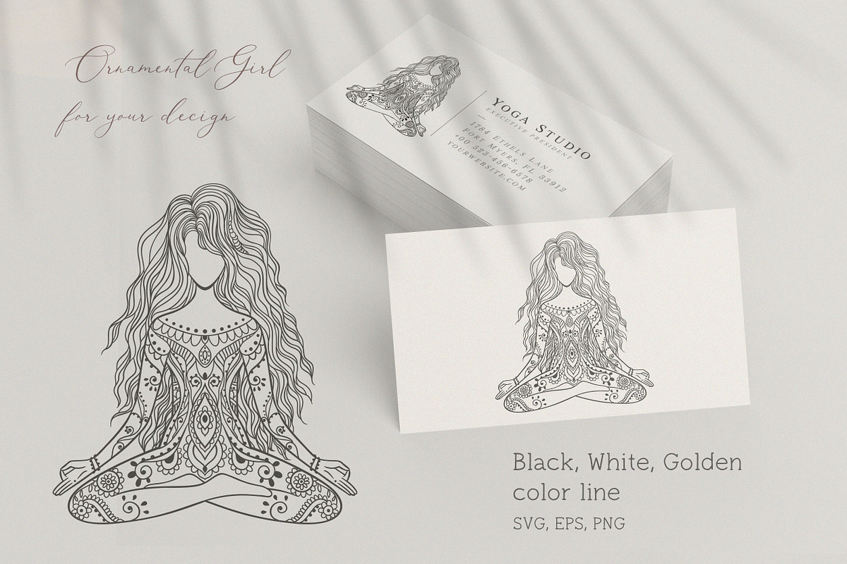 58 items. Meditation Girl set, a Decorative Illustration by anvinoart (Photo 8 of 12)