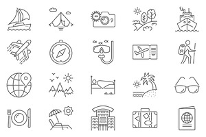 Travel Icon Set.